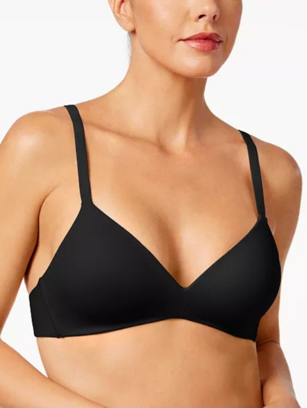 Wacoal How Perfect Soft Cup Black Wireless T-Shirt Bra, Size 38B